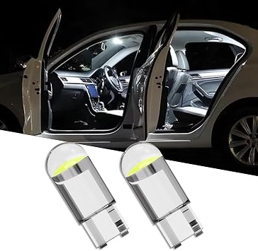 2PCS 158 LED Bulb W5W 168 192 194 T10 Wedge Light Bulbs, 12V Car LED Light Plug-in Bubble, T10 Small Light Bulb COB Interior Light Universal for Car Reading Light, Side Marker Light, Door Light