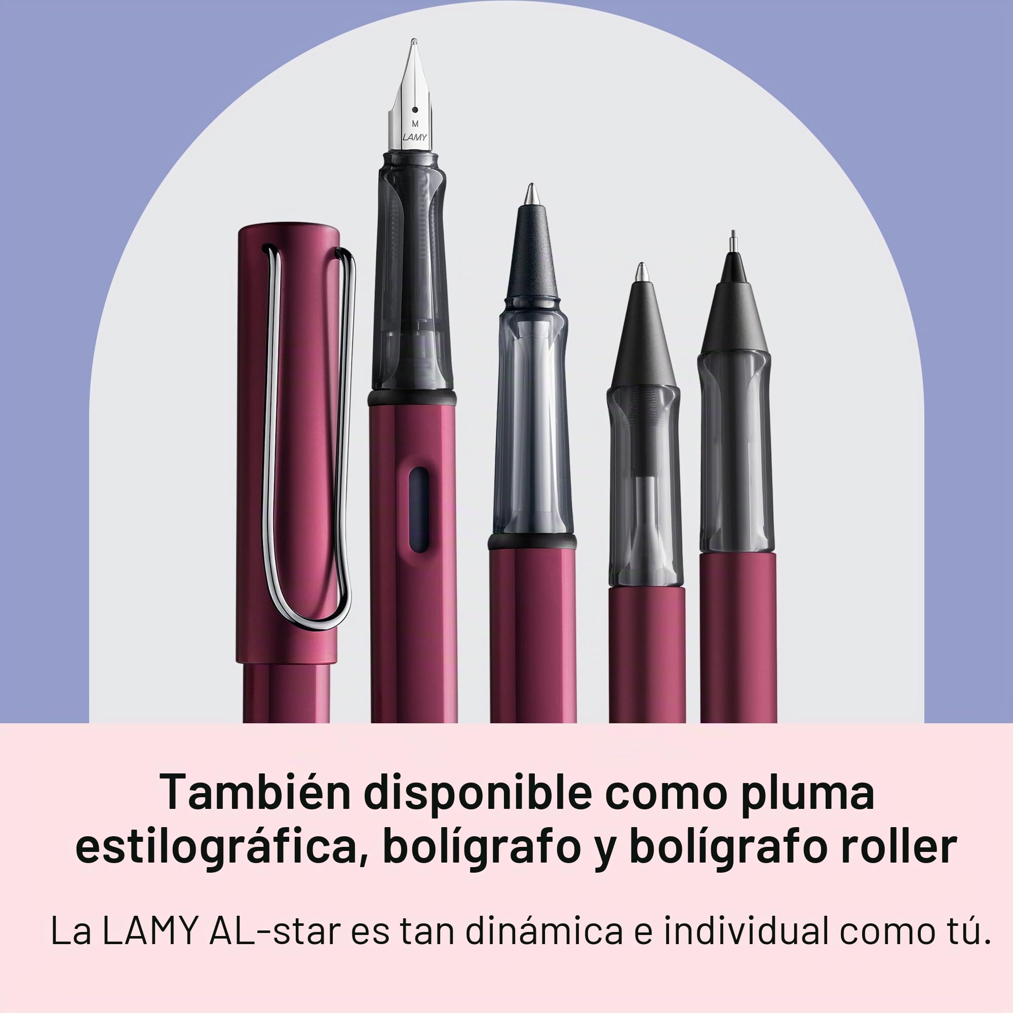 Lamy AL-star black purple - Portaminas con mango transparente, ergonómico y cuerpo de aluminio ligero - incluye recambio M 41 de línea fina 0,5 mm y punta de borrador