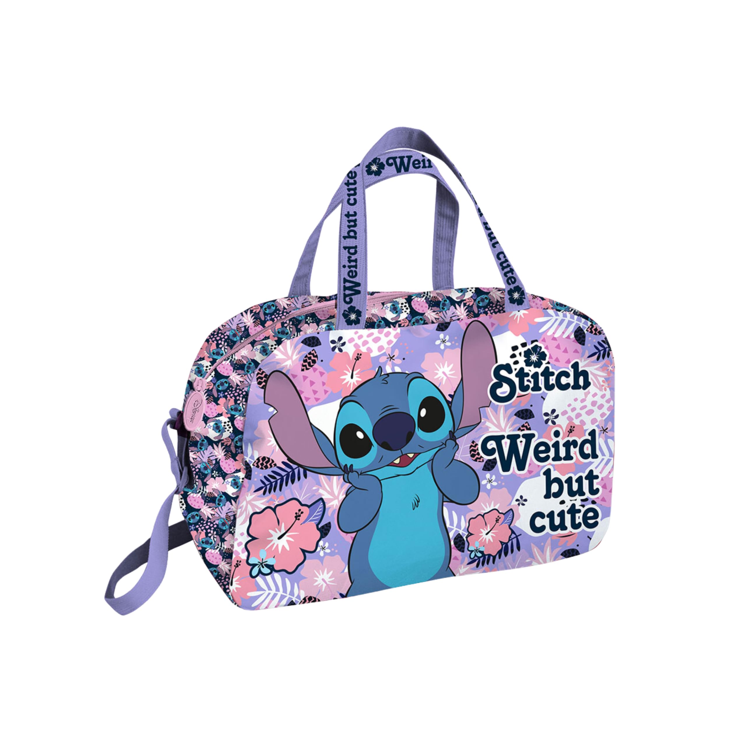 Disney Stitch Bolsa Deporte para Niñas, Diseño Floral Bolso de Gimnasio Infantil, Bolsa de Equipaje, Accesorios Stitch, Regalo para Niñas y Adolescentes