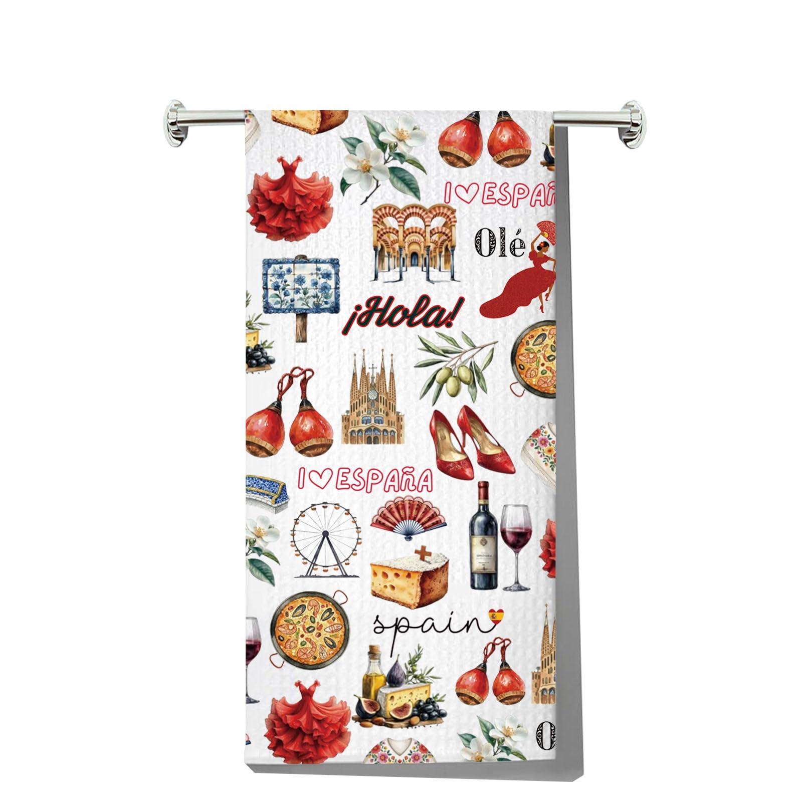 Toalla de cocina de España JNIAP con diseño Ole ktuk, un textil duradero que alegra tu hogar