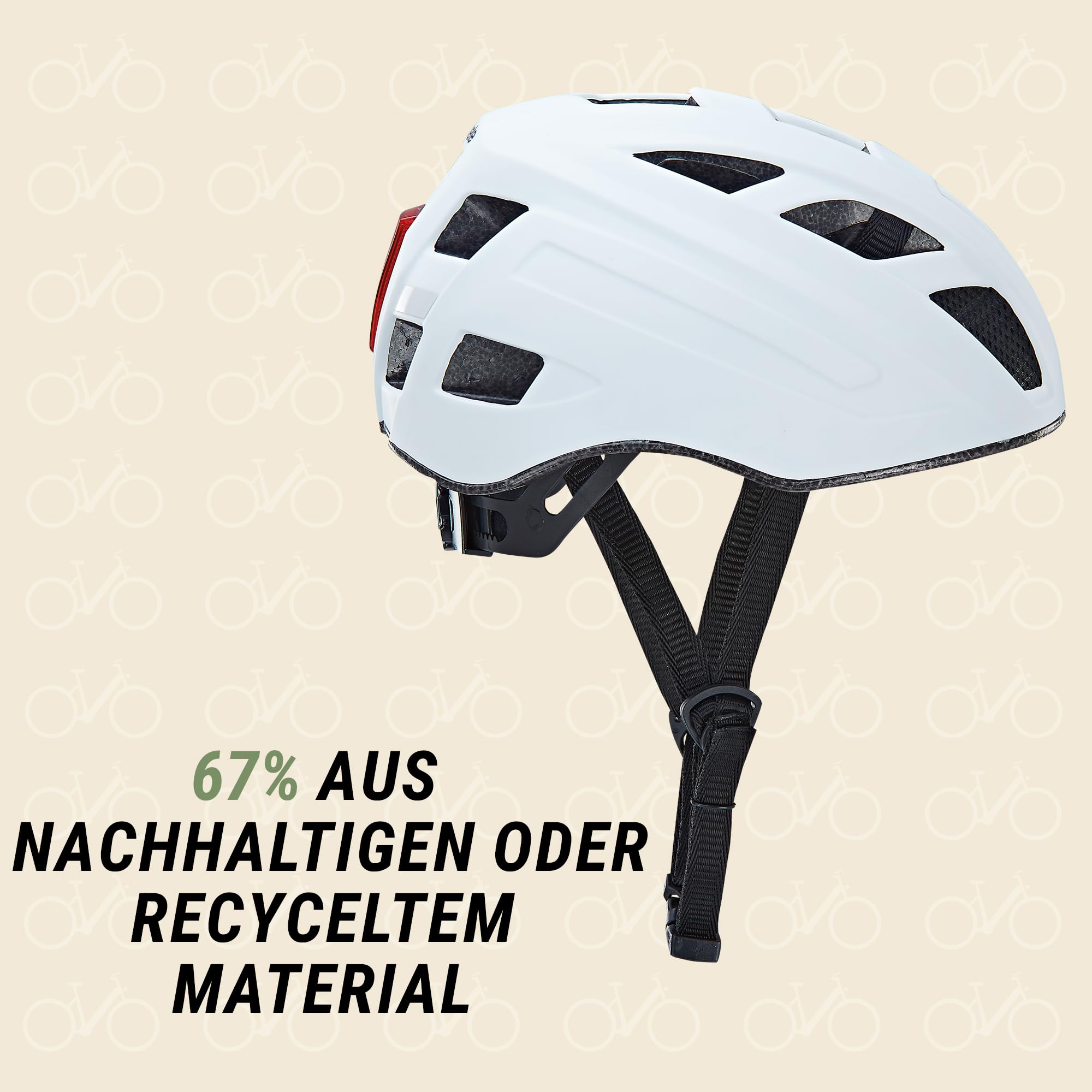 Prophete EKO Glue On Prophete Fietshelm Volwassenen - Met Geïntegreerde LED, Maat 52-59 Cm Paarse Helm Geïntegreerde Lamp