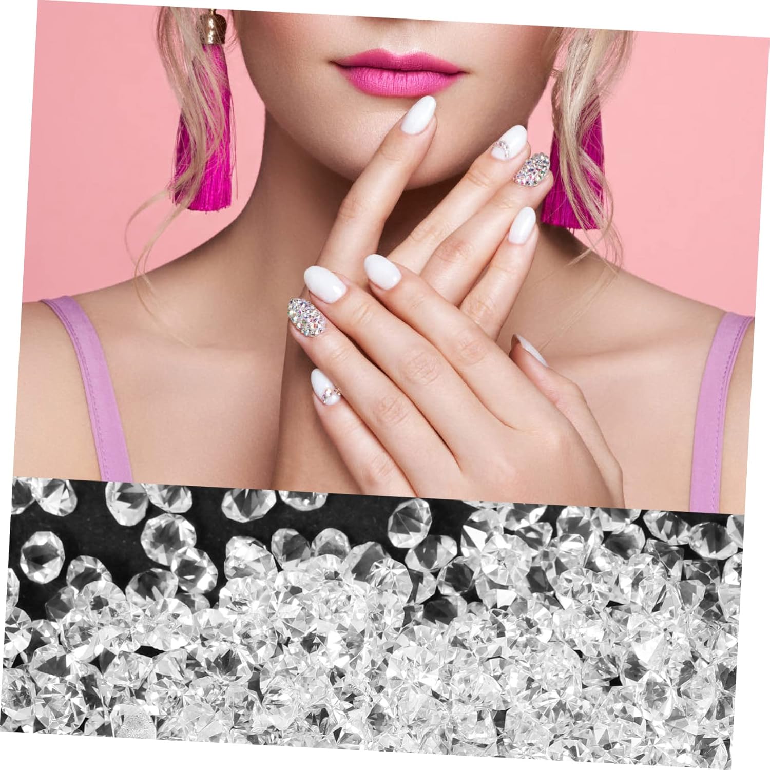 SAFIGLE 25sets Glass Nail Charms and Decors of Nail Art Accessories for Manicure Fine Craftsmanship