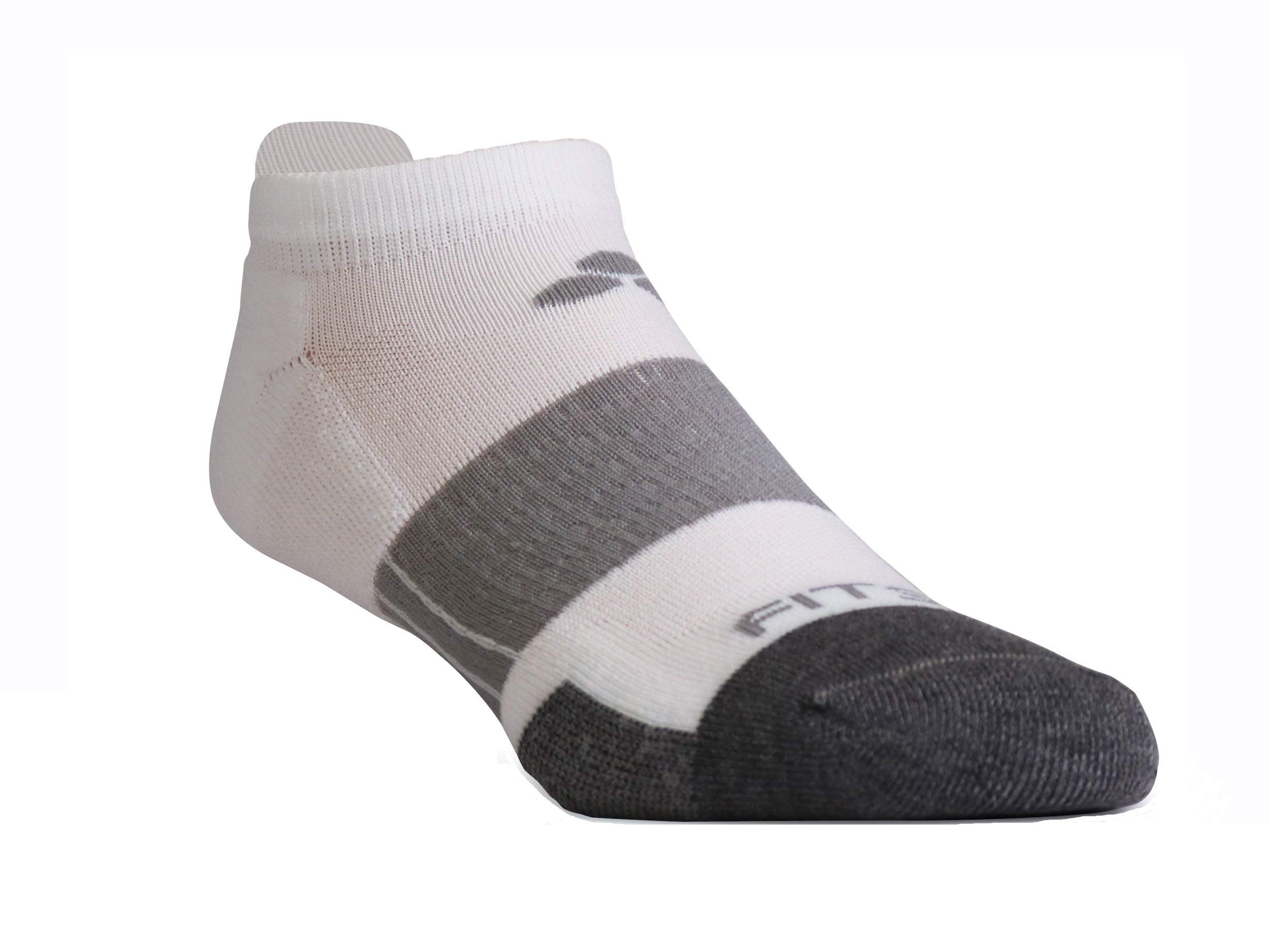 FitsokNP7 Mid-weight Tab Sock (Medium, White/Grey)