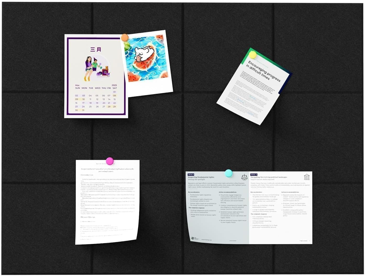 Large Cork Boards for Walls – 48" x 36" Self Adhesive Felt Wall Tiles, Ideal for Office Black Bulletin Board, Easy to Install Pin Board Photo Dart Board Wall Protectors