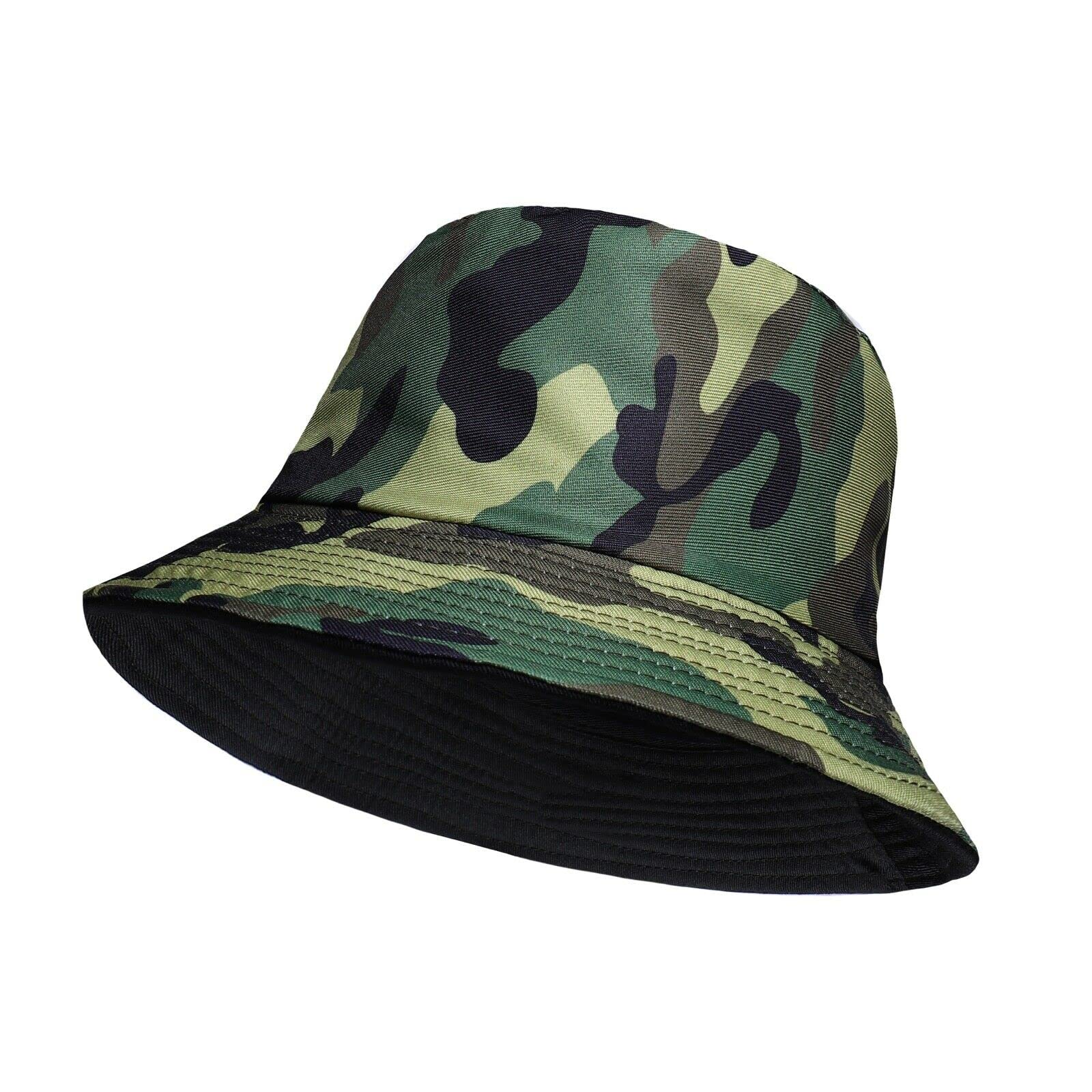 Mad Ink Unisex Fisherman Summer Festival Union Jack UK Flag Cotton Bucket Hat (One Size, Camo)