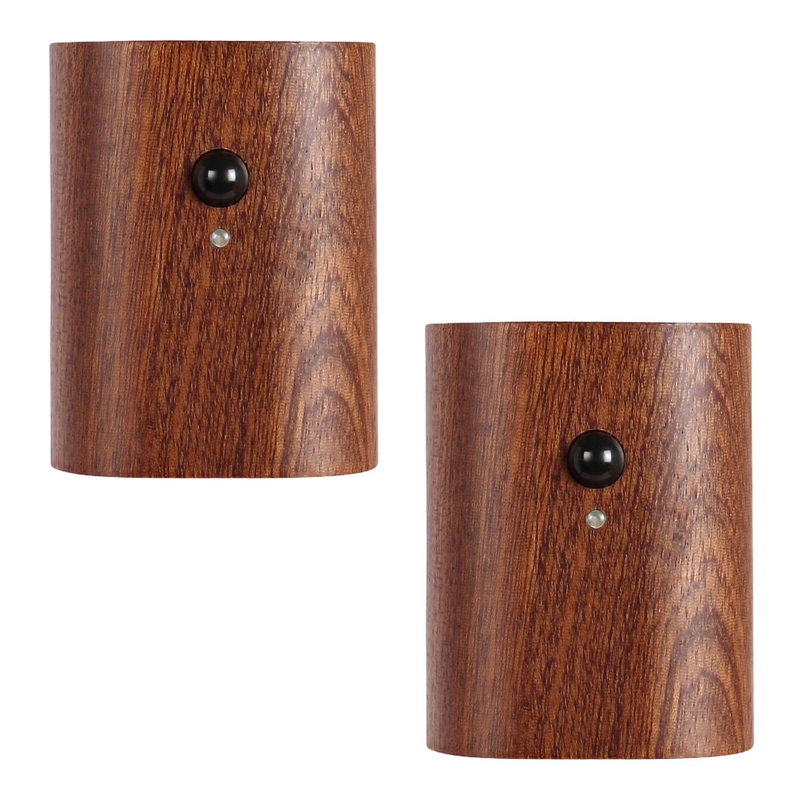 Oświetlenie schodów, 2 szt. drewniane lampki nocne z czujnikiem ruchu, ładowanie USB, ciepłe światło 2700-3000 K