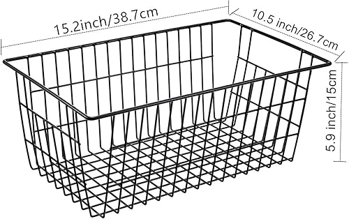 Miniatura 2 de Cestas de Alambre de Metal de 15.2" para Organizar Paquete de 6, Contenedores Organizadores de Almacenamiento de Despensa Doméstica del Congelador