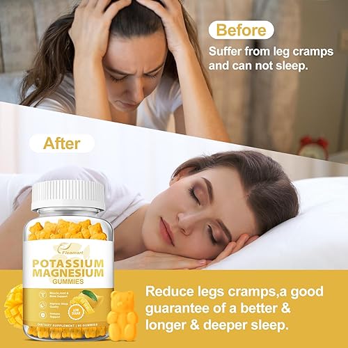 Miniatura 6 de Gomitas de potasio y magnesio bajas en azúcar para adultos y niños, apoyo a los calambres en las piernas y la salud muscular y cardíaca, suplemento