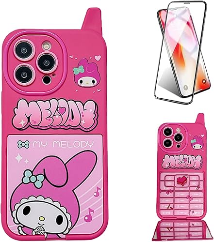 Miniatura 1 de Lvfoge Funda protectora de pantalla extra HD de 6.1 pulgadas para iPhone 12 de 6.1 pulgadas, funda de teléfono de dibujos animados con espejo de