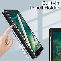 Vista 5 de JETech Case for iPad 9.7-Inch (6th/5th Generation, 2018/2017) with Pencil Holder, Clear Transparent Back Shell Slim Stand Shockproof Tablet Cover