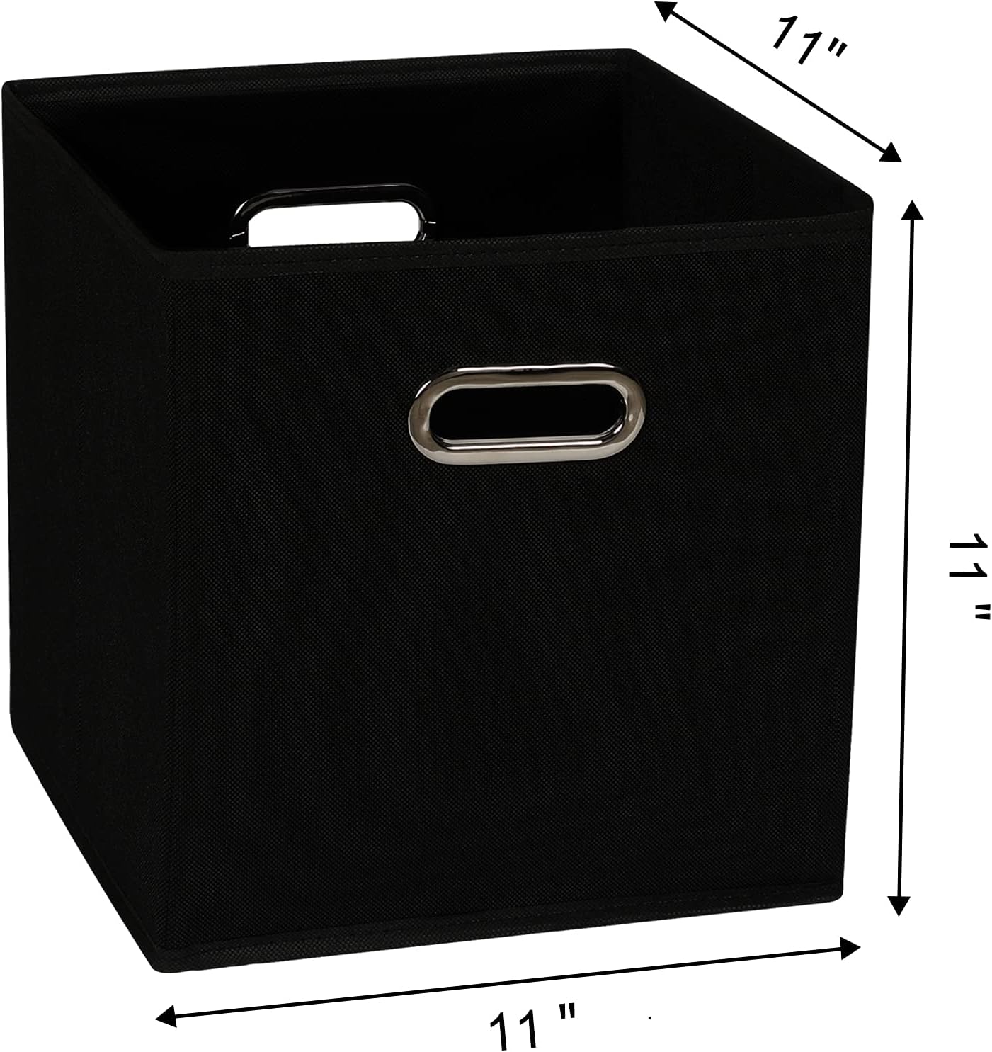 Fabric Cloth Storage Bins,Fabric Cube Organizer with Dual Handles Foldable Cube Storage Baskets for Home Bedroom Storage,Set of 6, Black