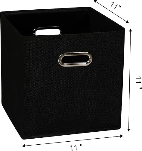 Vista 80 de Contenedores de almacenamiento de tela de tela, organizador de cubos de tela con asas dobles, cestas de almacenamiento plegables para el hogar