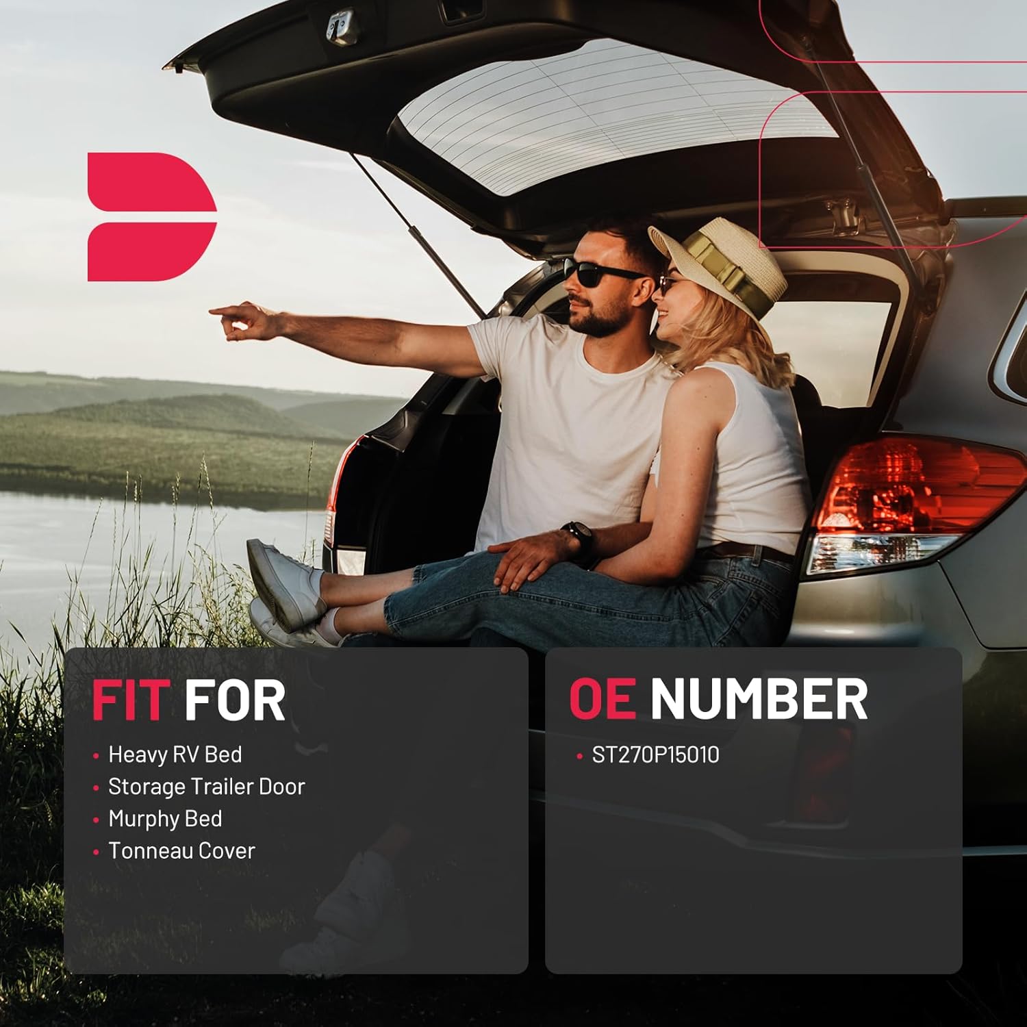 BDFHYK ST270P15010 27 inch 150Lbs/665N Gas Struts Shocks Lift Support for Camper Shell Window Motorhome Basement Storage Door Travel Trailer Bed Boat Hatch, Set of 2