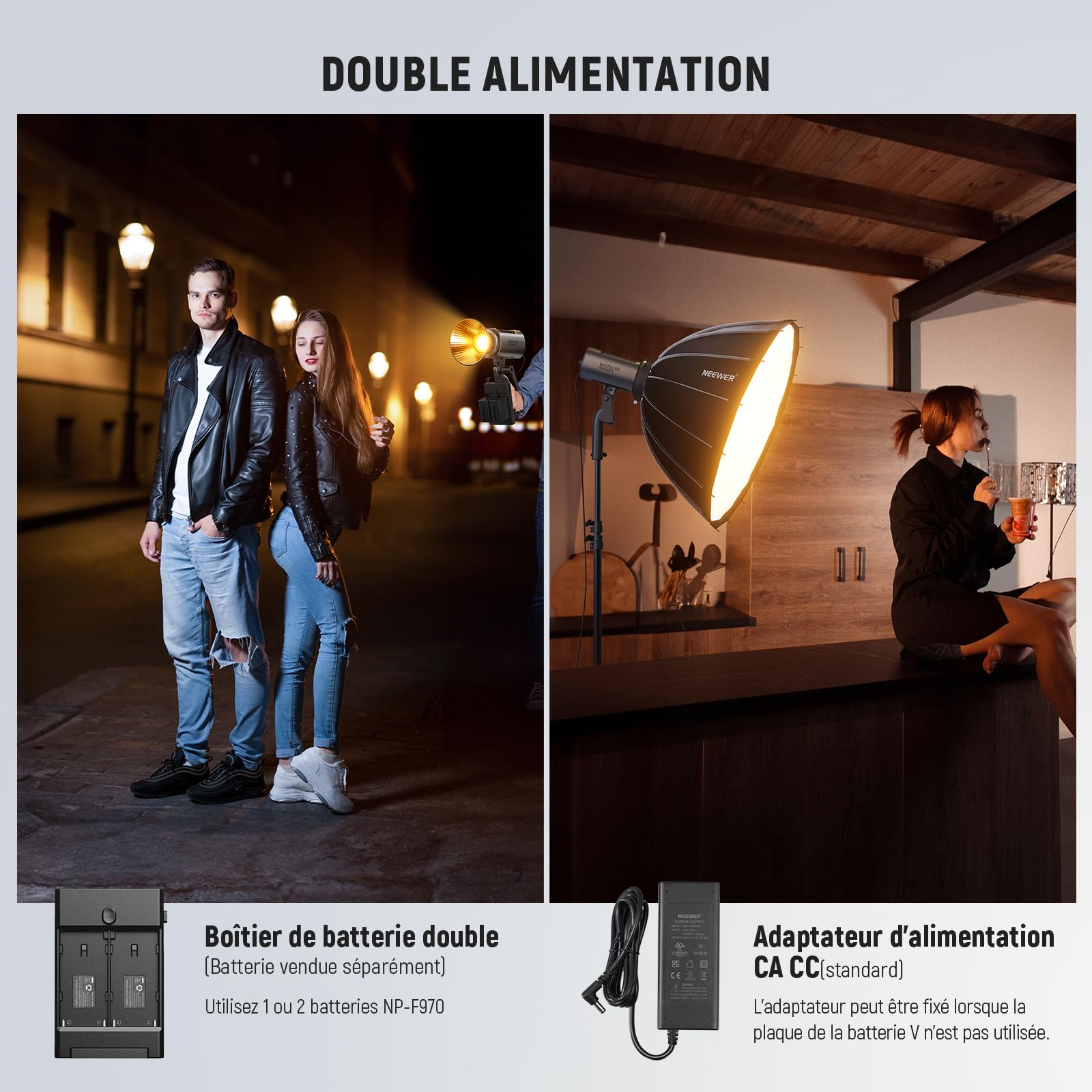 NEEWER MS150B 130W COB Video Light avec 2.4G/Application Contrôle à Distance, Bicolore Éclairage Continue LED, Monture Bowens Lumière Photo Studio