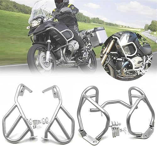 Slider Crash Bar Highway Engine Tank Guard Cover Bumper Upper Lower Frame Protector for BMW R 1200 GS R1200GS R1200 GS 2004-2012 (Color  Silver-a disponible en Yaxa Colombia
