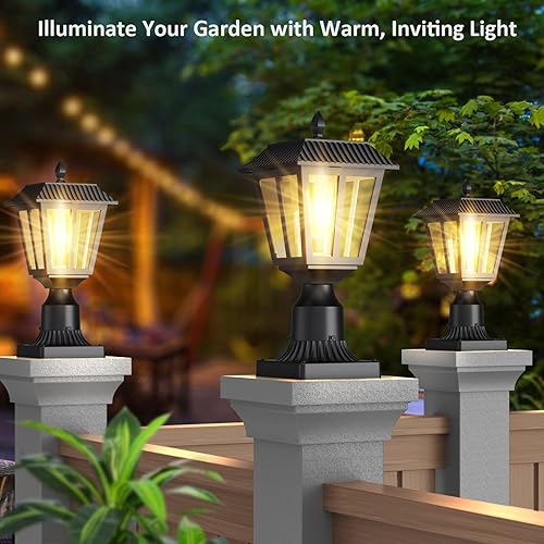 Miniatura 7 de Lámpara solar para exteriores  3000 K blanco cálido, IP45 impermeable, luces solares para jardín, patio, paisaje, lámpara decorativa exterior (2