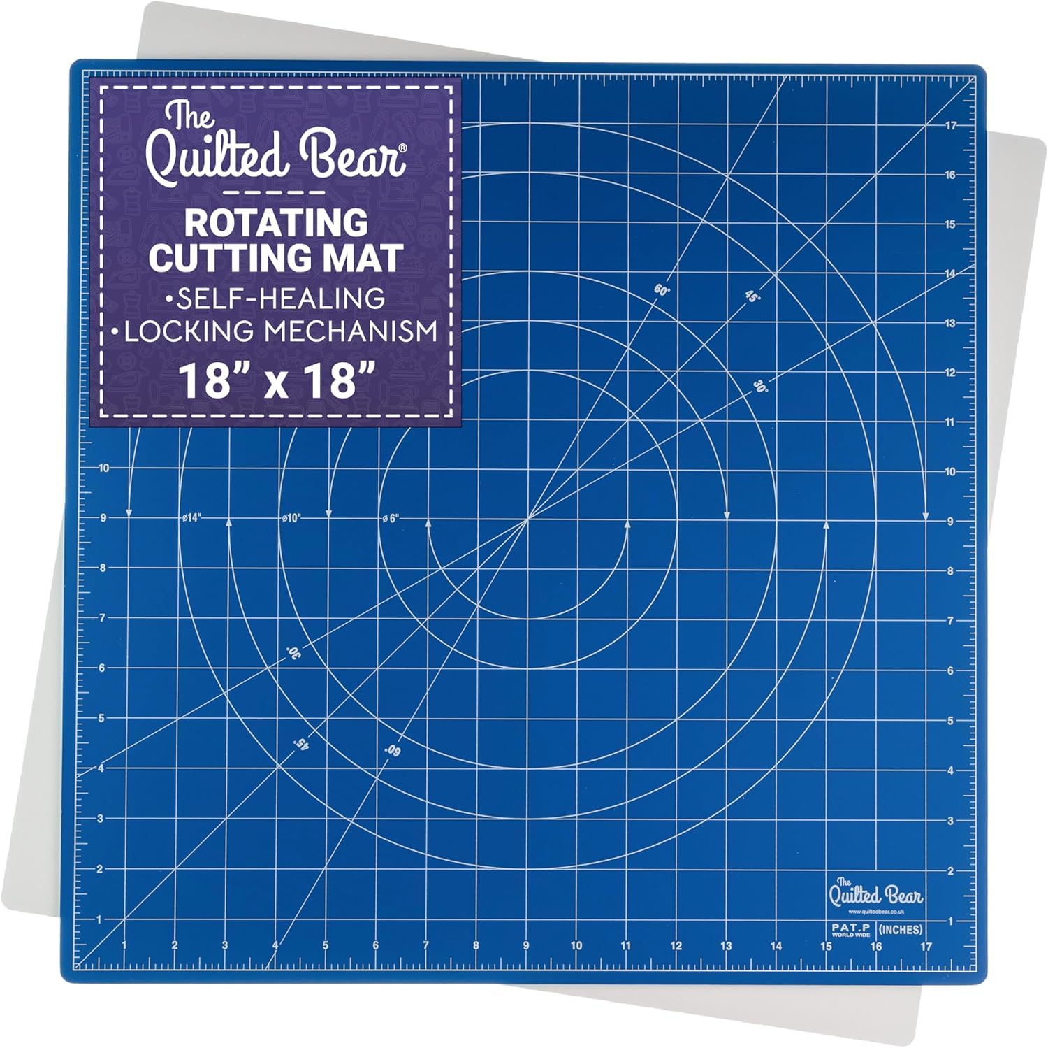 The Quilted Bear Rotating Cutting Mat - Pink -14