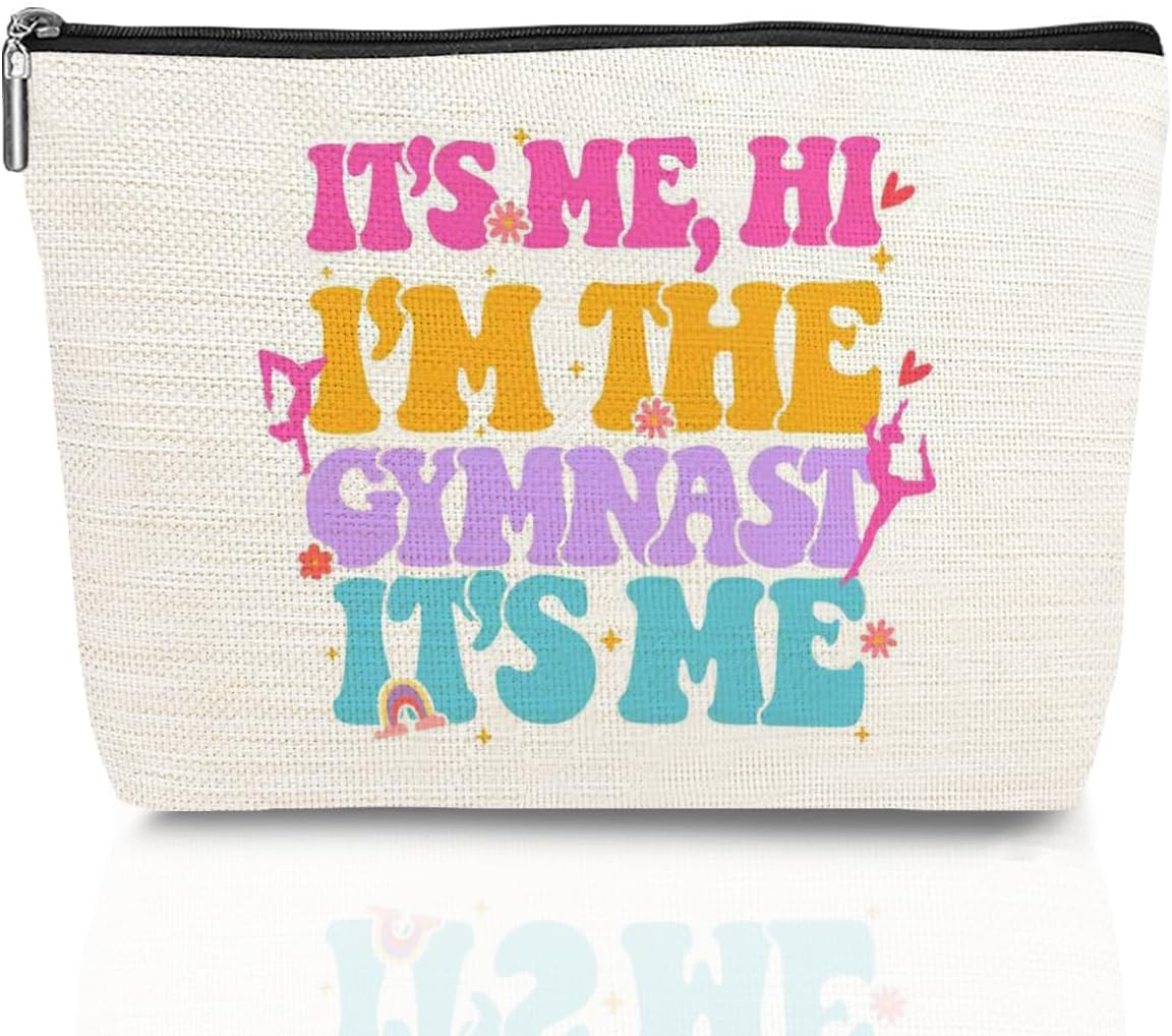 I'm the Gymnast, Gymnastics Gifts, Gymnastics Stuff, Gymnast Team Graduation Gift Appreciation Makeup Bag Funny Cosmetic Bags Thank You Gifts for Women Girls Gymnastics Coach Friend Coworker Birthday