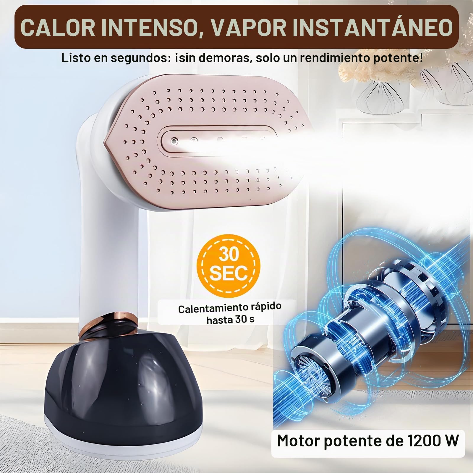 Plancha Vertical Vapor 1200W, Steamer de Viaje for Clothes, Mini Plancha Portátil, Placa de Vapor de Metal, 230ml Tanque, Ideal para el Hogar, la oficina, los Viajes