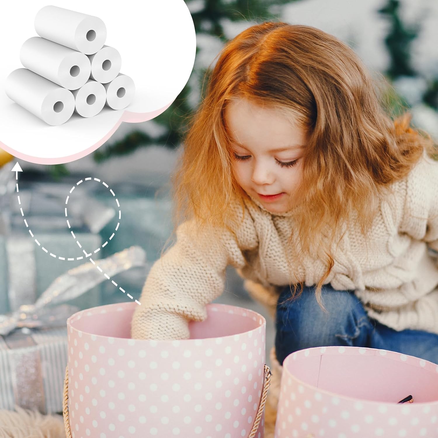 25 Rolls Kids Camera Instant Print Refill Paper Set, Phetium HD Printing Thermal Paper for Most Kids Instant Camera Photo Print (White-25 Rolls)