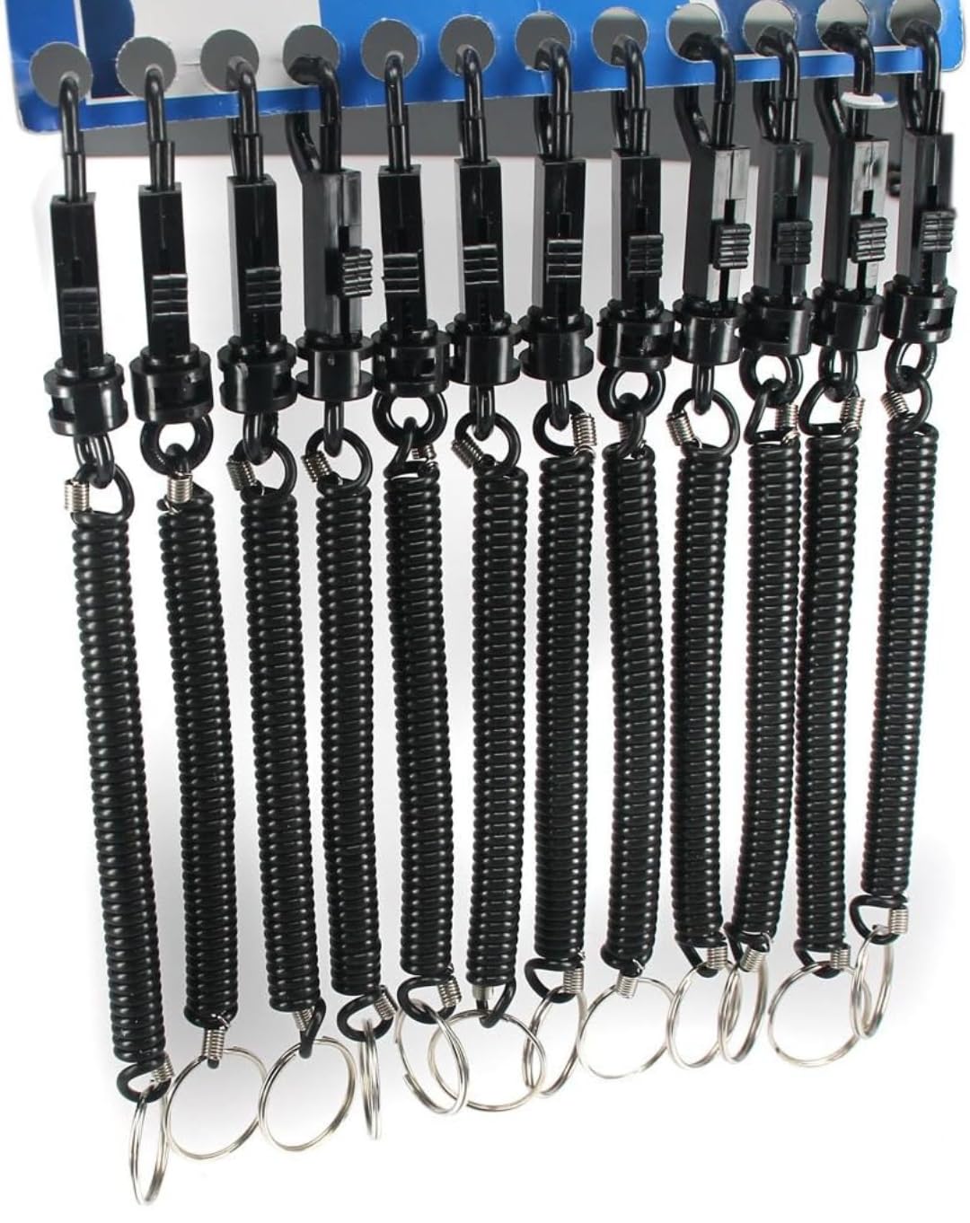 Retractable Coil Keychain with Hook, Extends and Retracts Automatically, Key Ring for Keys and Tools (Black)(Pack of 4)-image-49