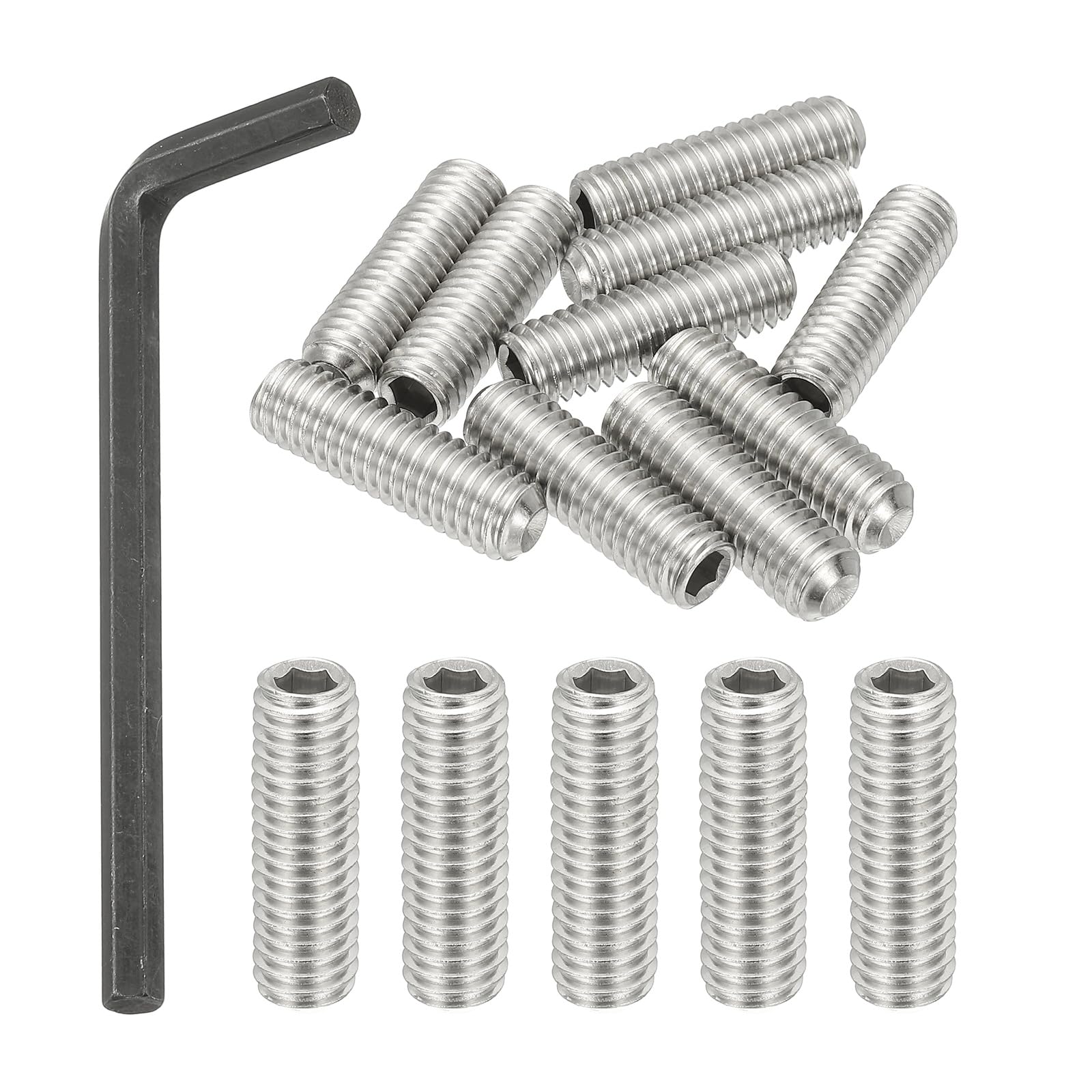 PATIKIL 3/8-16x1-1/4" Internal Hex Socket Set Grub Screws