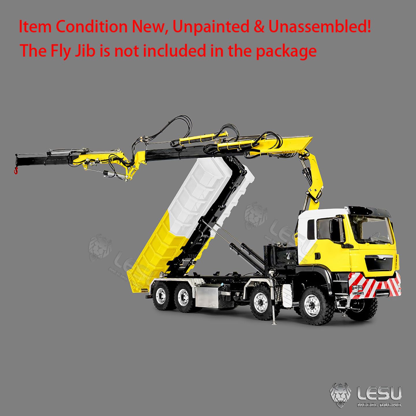 TOUCAN RC HOBBY LESU RC - Ascensore idraulico pieghevole 1/14 Z0125 8 x 8 gru ribaltabile auto con serratura differenziale a 3 marce, telaio in metallo