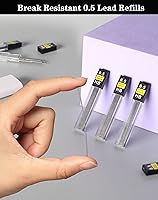 Vista 2 de Lifreer 0.5 repuestos de plomo (1080 piezas), repuestos de plomo irrompibles de 0.020 in y 2 borradores de alta calidad, de larga duración, 0.5
