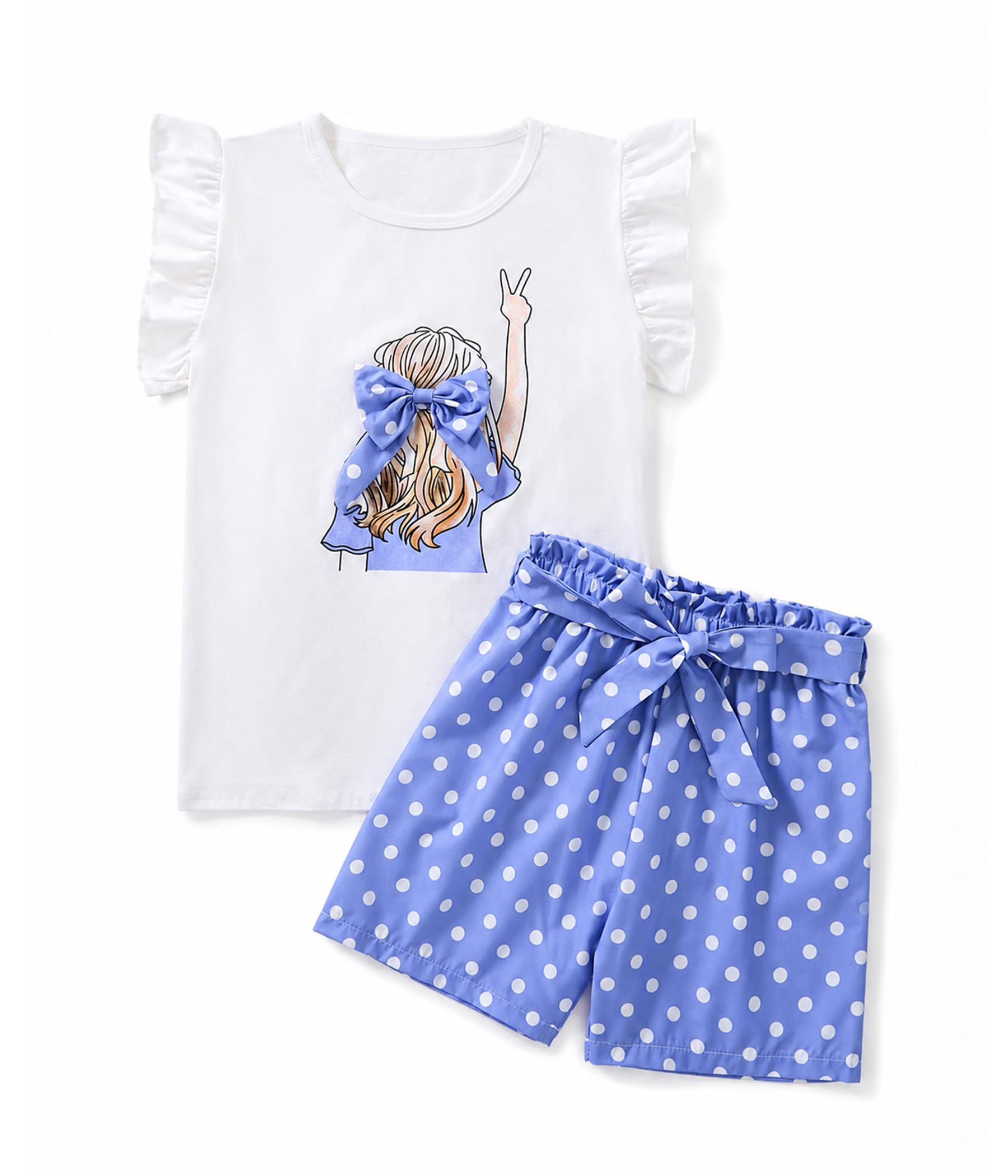 Girls Summer Outfits Cute Sleeveless Top High Waisted Short Sets with Pockets Teen Girl Clothes Size 6-14 T