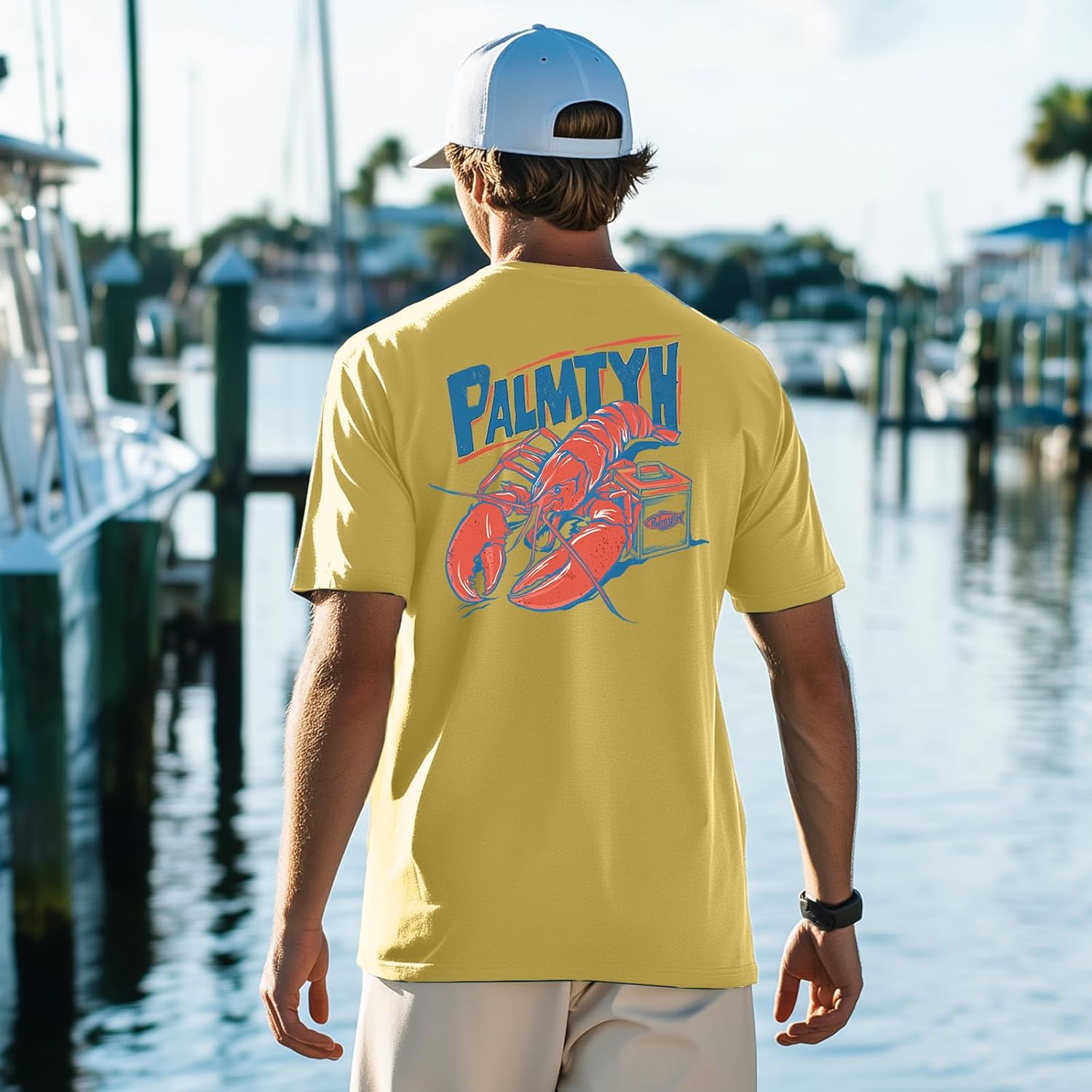 Palmyth Men's Fishing Shirt Short Sleeve T-Shirt Sun Protection UV UPF 50+ Tee - Image 2