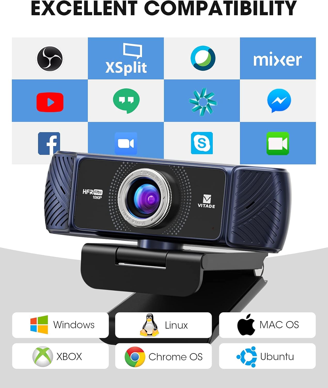 VITADE 682H Pro HD 1080P 60fps Webカム取扱説明書
