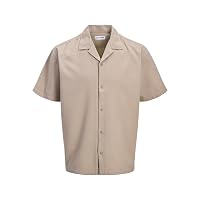 Jack & Jones Shirt Jjglobal Waffle Resort-Maglietta SS, Cachi Vintage