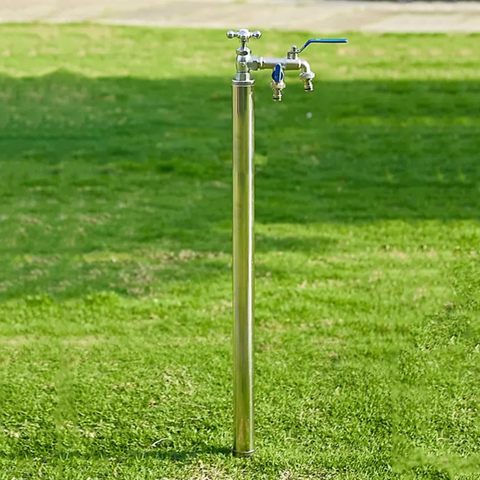 Rubinetto da Giardino a Colonna autoportante, in Acciaio Inox 304, con Sistema antigelo, Disponibile nelle Versioni da 150 cm e 100 cm - Soluzione di irrigazione Esterna