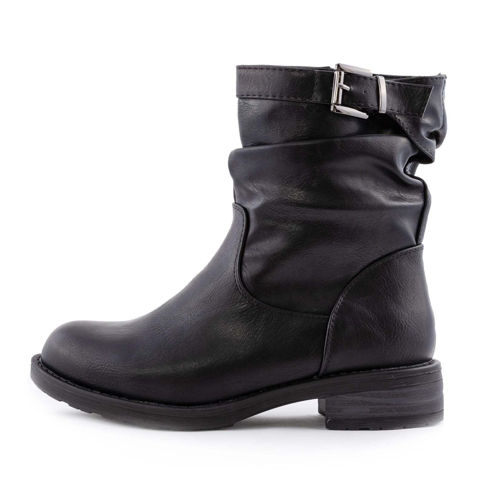 Toocool Zapatos mujer botas biker bajas motociclista casual hebilla G527