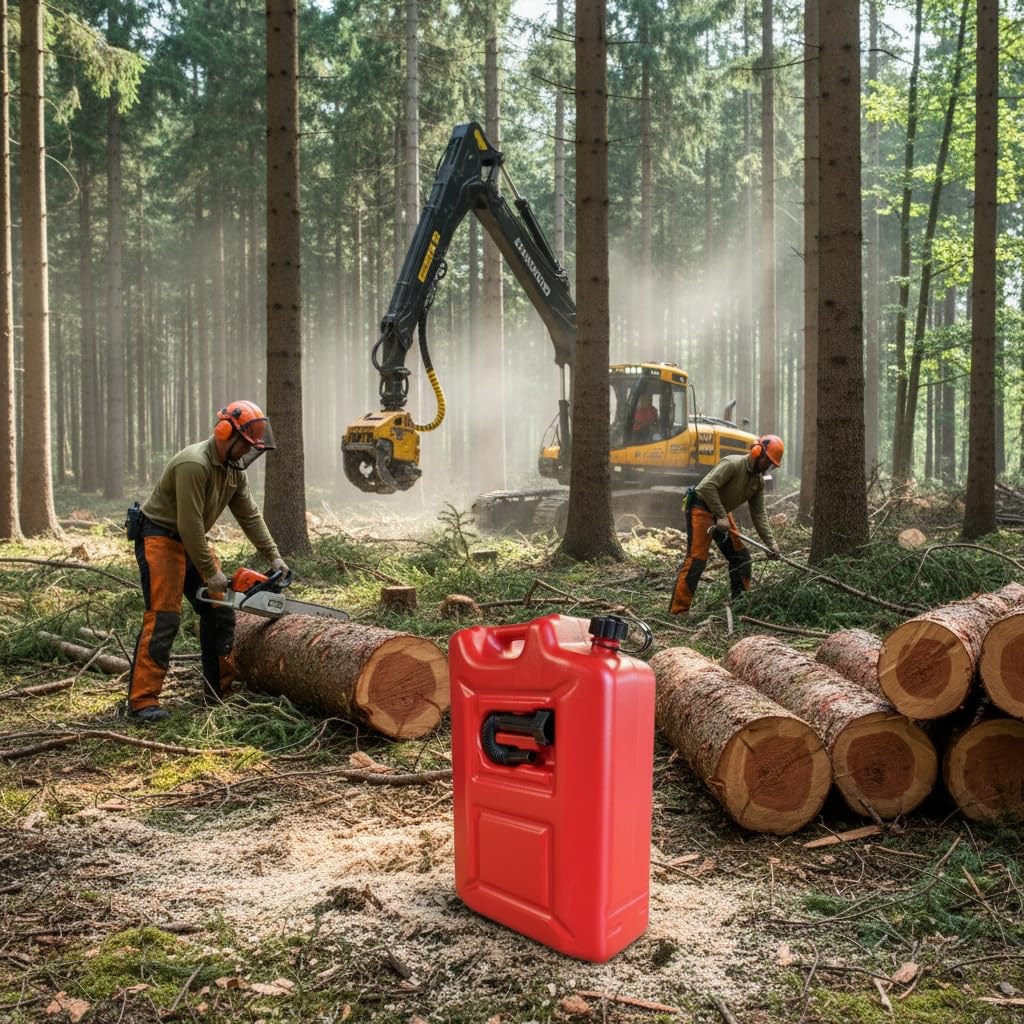 5x Benzinkanister 20L ROT Kunststoff Dieselkanister Reservekanister Kraftstoffkanister 20 Liter Kanister, Wasserkanister für Benzin Diesel Wasser AdBlue, 20-Liter-Kanister & Ausgießer Petrol Can, A