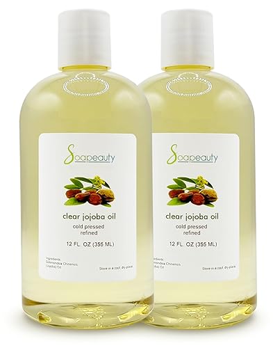 Soapeauty Aceite de jojoba transparente 100% puro y natural refinado, prensado en frío, sin hexano Aceite hidratante para piel, cara, cabello y