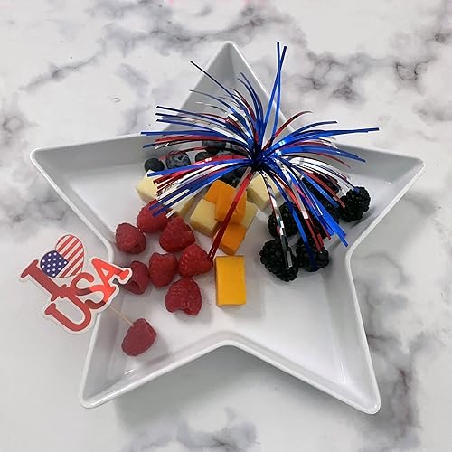 Miniatura 10 de UP ware - Plato patriótico en forma de estrella de melamina, plato de cena de 11.25 pulgadas (azul)