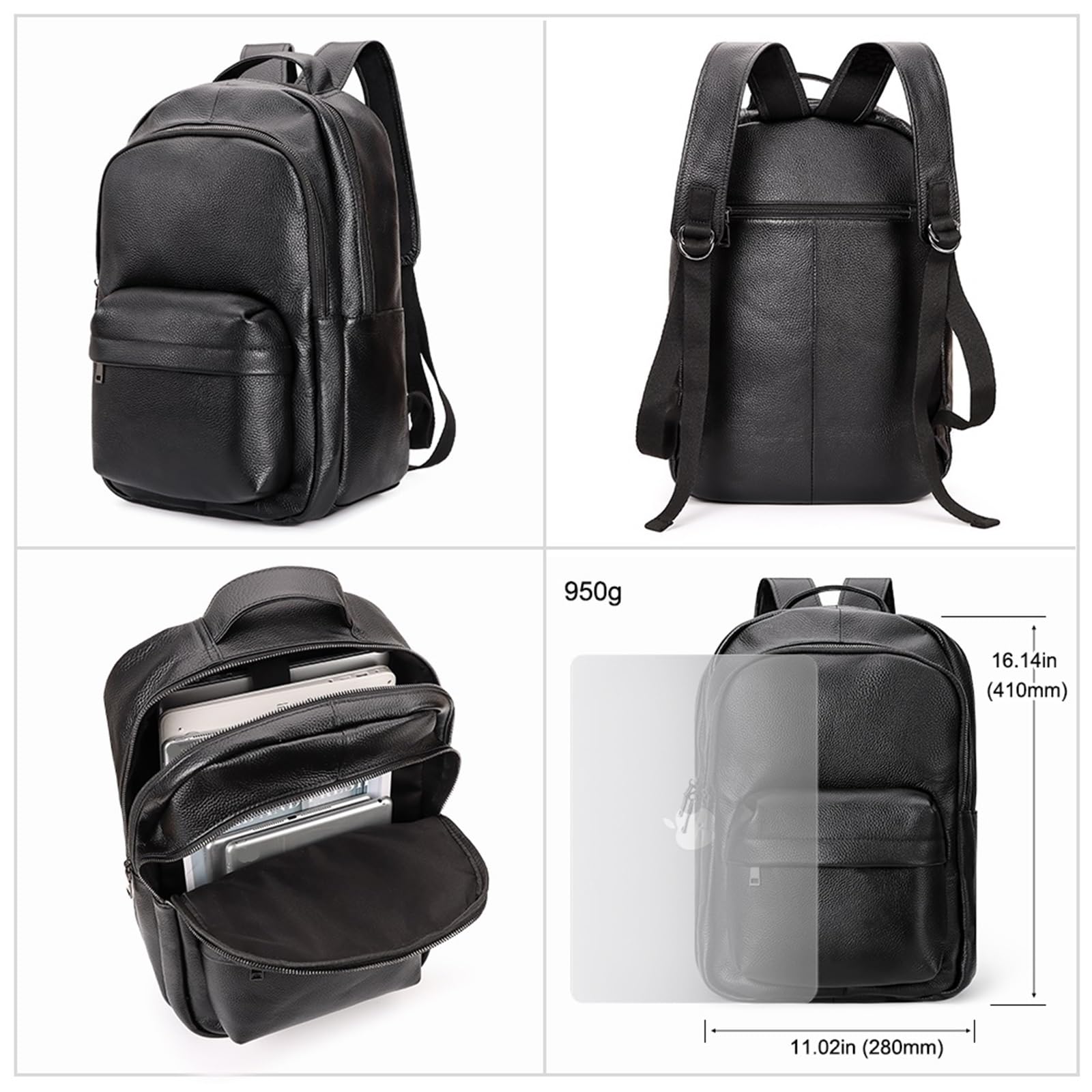 Mochilas de cuero para hombre Mochila de cuero for hombres, gran capacidad, for adolescentes, mochila escolar, for portátil