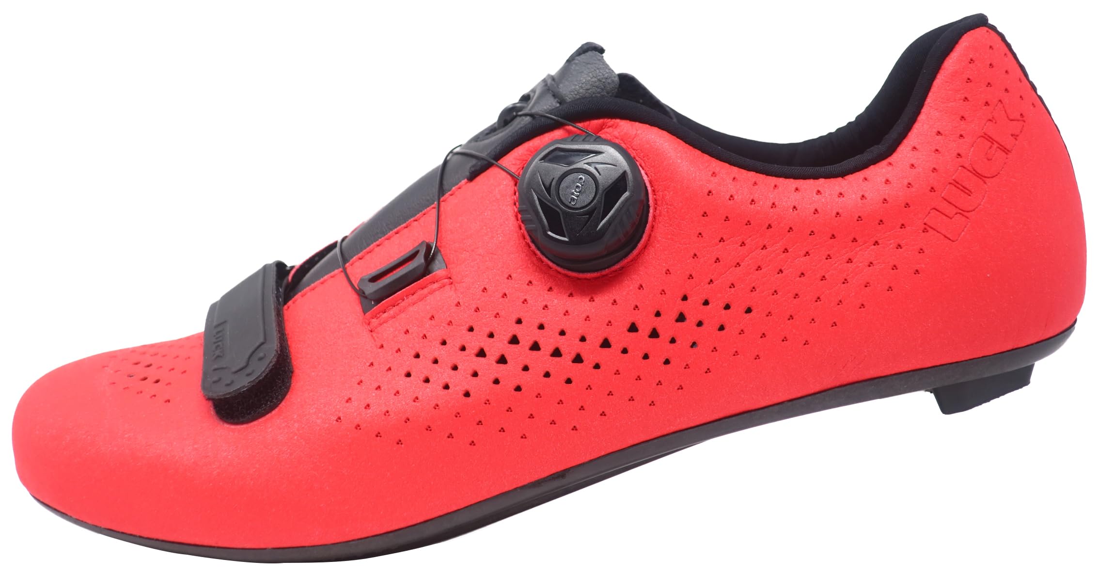 LUCK Flin Horma Ancha, Zapatillas de Ciclismo para Carretera, con Suela de Carbono y Cierre rotativo.