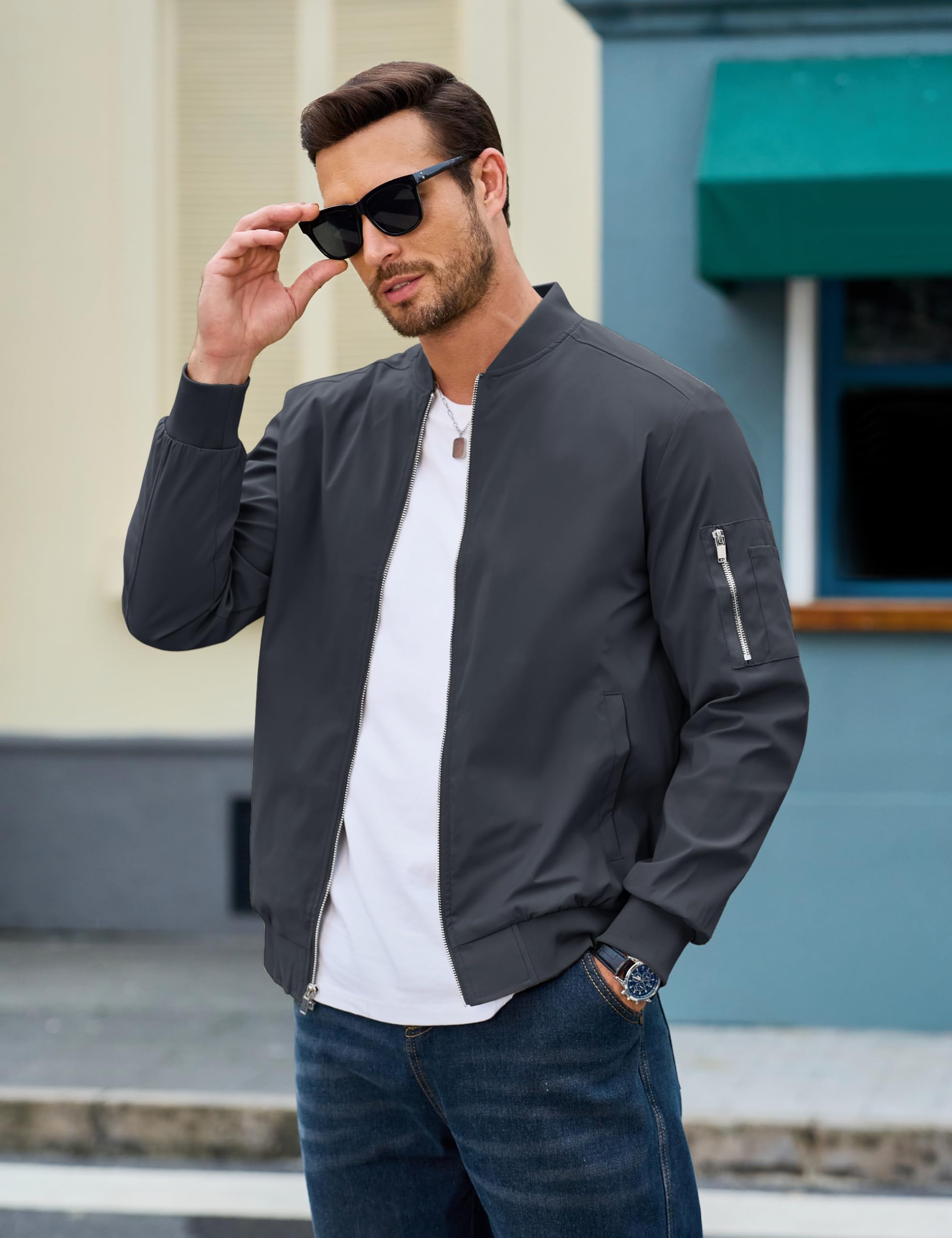 MAGCOMSEN Bombers Homme Veste Militaire Homme Veste Aviateur Pour Hommes Zippée Veste Décontractée Veste Tactique Veste de Base