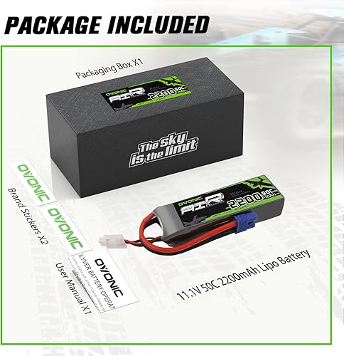 Miniatura 6 de OVONIC 3s Lipo Batería 50C 2200mAh 11.1V Lipo Batería con EC3 Conector para RC Avión Helicóptero Quadcopter FPV Racing Drone
