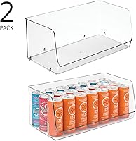Vista 2 de mDesign - Cesta organizadora de plástico apilable con frente abierto para armarios de cocina, despensa, oficinas, armarios, dormitorios y baños, 15