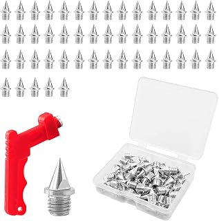 DaKuan 100 PCS 1/4inch Running Spikes and Cross Country Track Shoes Spikes Steel Track Spikes with Spike Wrench, Replacement Spikes for Sprint Sports Short Running Shoes or Field Sprinting