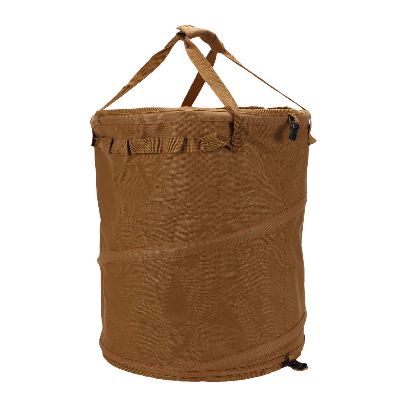 Cubo de Basura Plegable, Papelera Plegable 62L con Clips de Fijación Reforzados para Hogar (BROWN)
