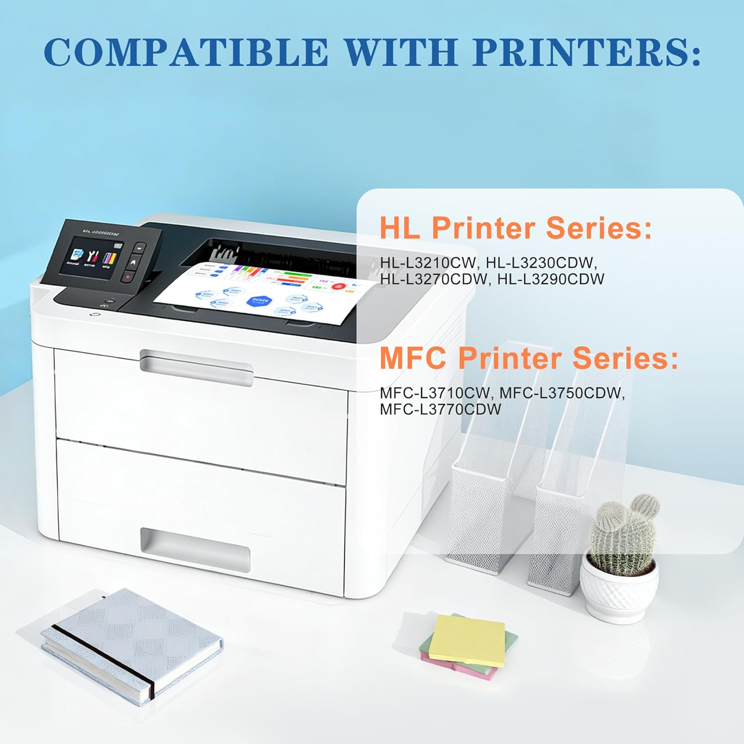 TN227 High Yield Toner Cartridge 4 Pack Compatible with Brother TN227 TN-227 TN 227 TN227BK TN227BK/C/M/Y TN223 Ink Cartridges for HL-L3270CDW HL-L3290CDW HL-L3210CW MFC-L3770CDW MFC-L3750CDW Printer