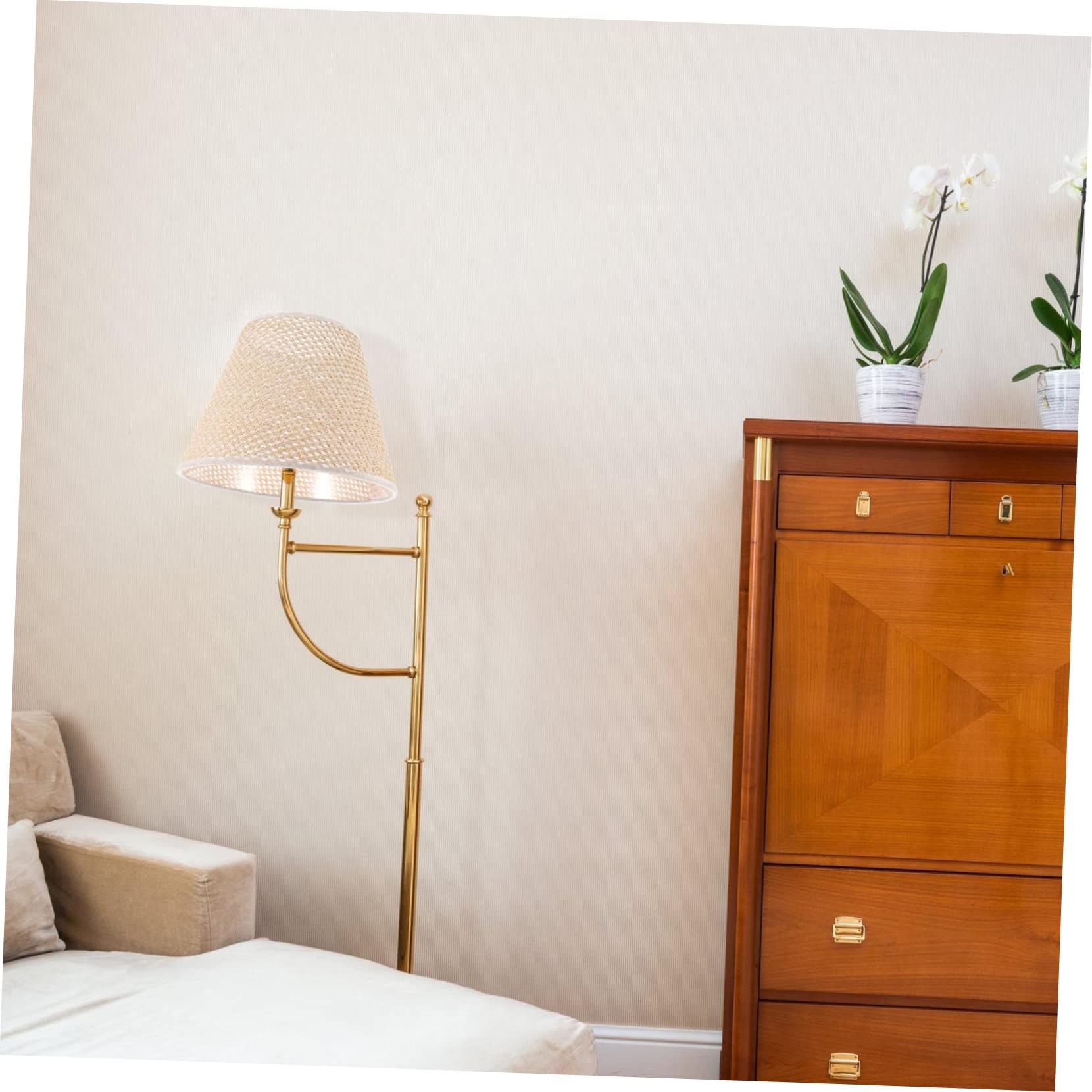 Abat-jour Décoratif Tressé E27 en Papier PE pour Lampe de Bureau