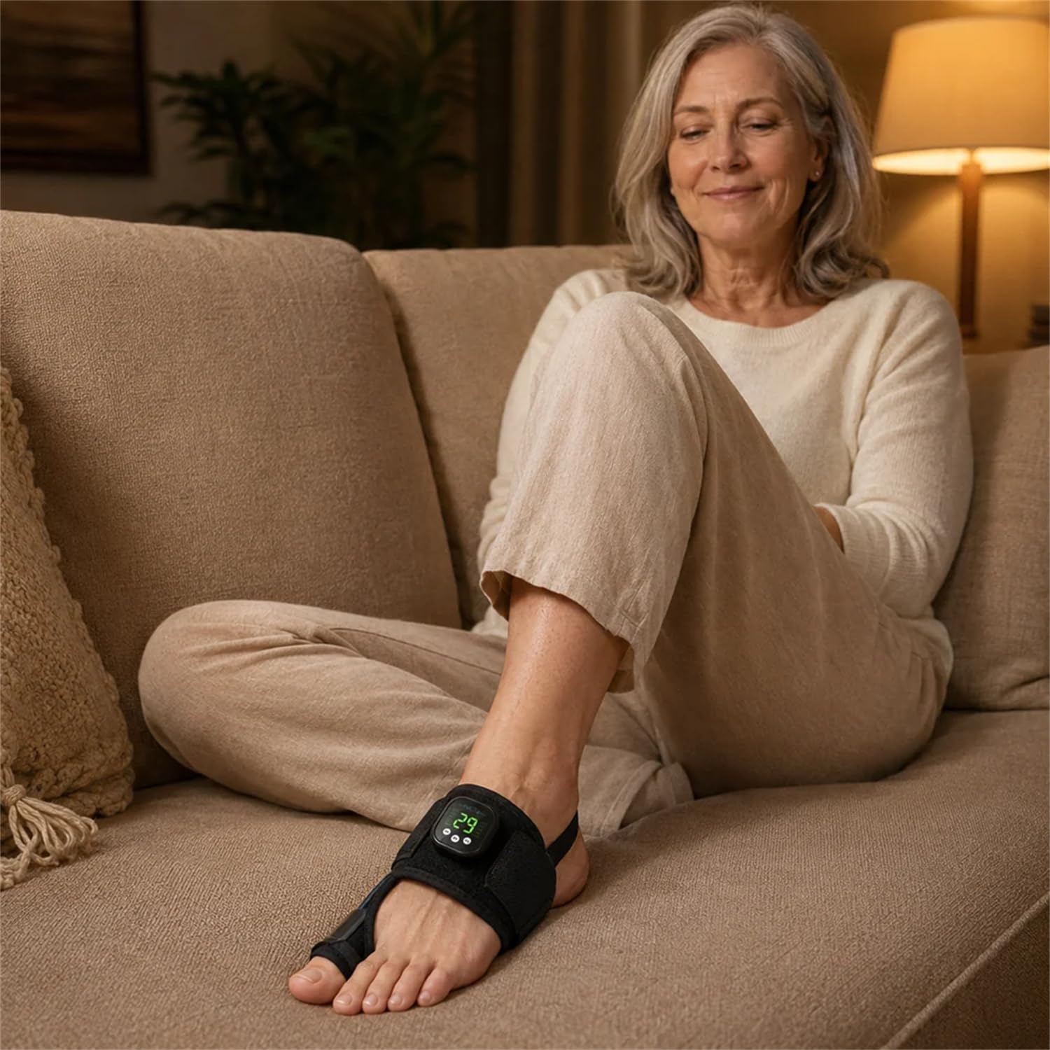 Hallux-Trainer Verstellbare Zehenschiene mit EMS-Mikrostimulation – unterstützt Fußkomfort bei Valgus, Ballenzehen und Hammerzehen