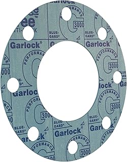 Garlock 37706-5104 Blue Aramid Fiber/Nitrile Binder Style 3000 Full Face Gasket, 9