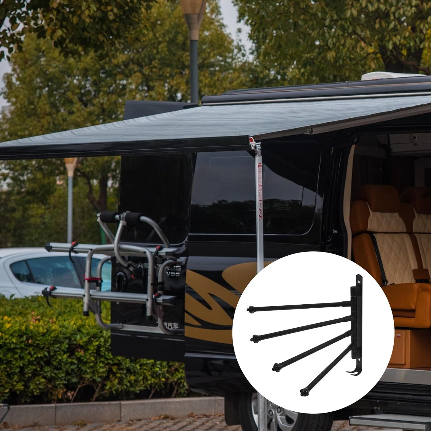 Housoutil Rv Clothes Drying Rack Hanging Hook Space-Saving Heavy Duty Clothes Rack for Towels and Laundry Accessories Suitable for Travel Trailers and Campers