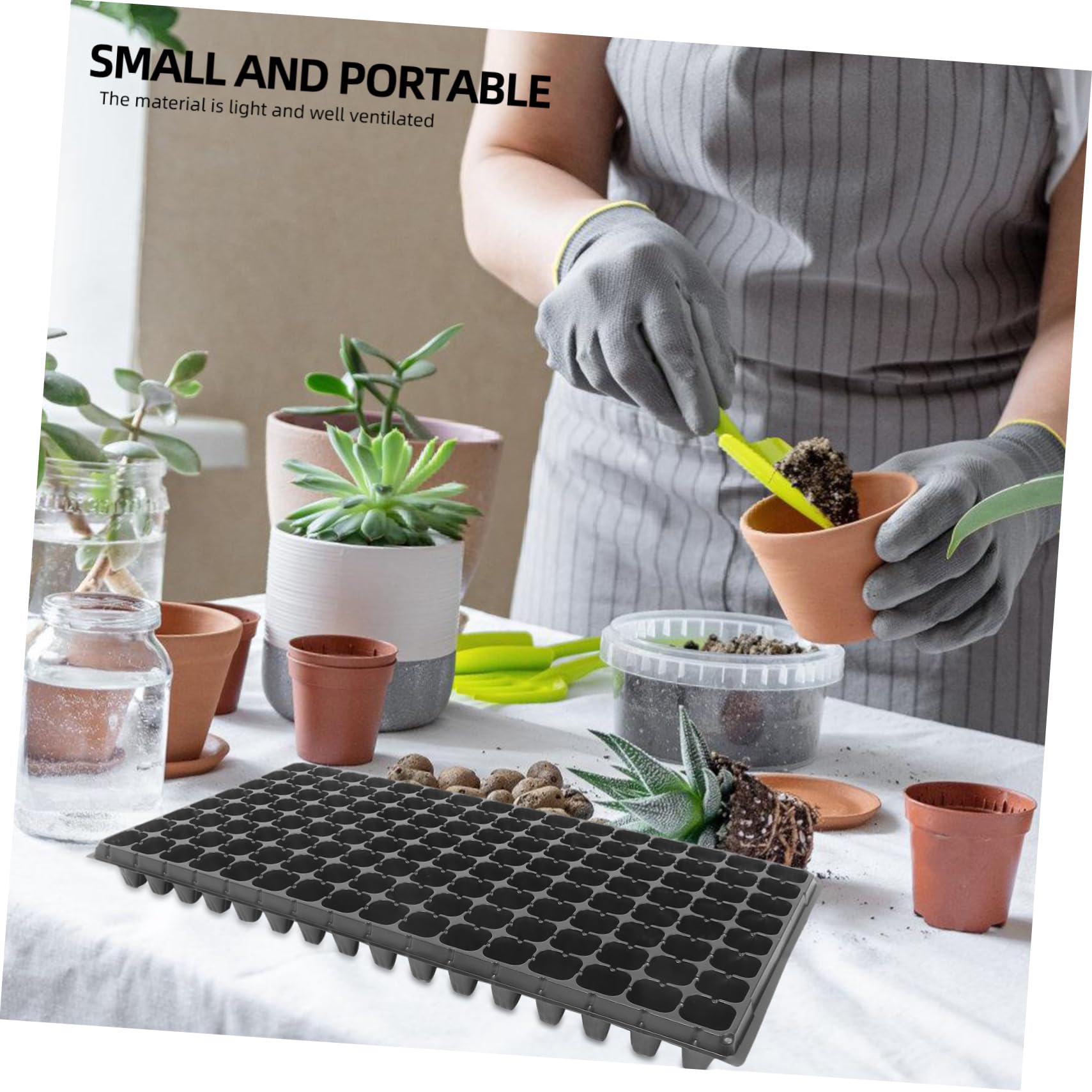 Happyyami Plaque de Germination 128 Alvéoles en PVC, Lot de 10, pour Semis de Graines et Potager Jardin, Ventilation Optimale, Retrait Facile